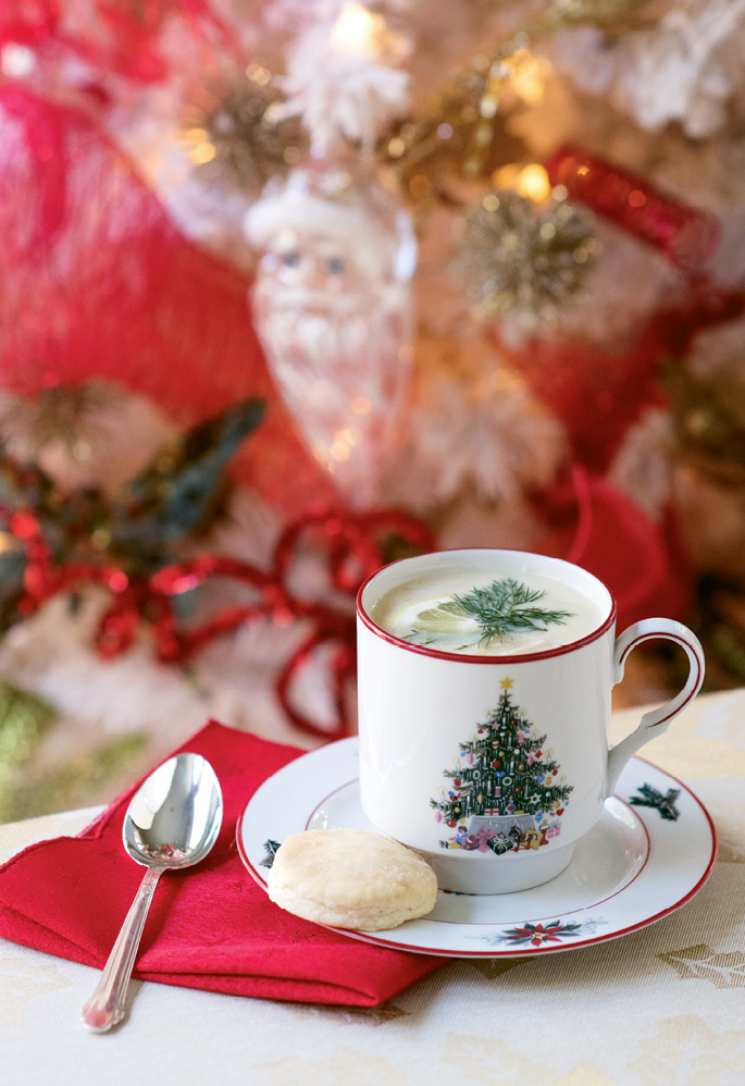A lemony Greek chicken soup