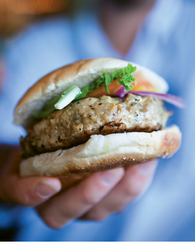 The world-class tuna burger at Lubbers’ Landing on Lubbers Quarters Cay