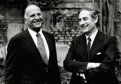 Spoleto Festival USA founder Gian Carlo Menotti (1911-2007), right, pictured with Ted Stern