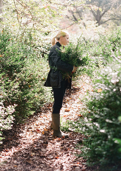 Dabney and Barrie gathered many materials from nature—an inexpensive approach that lends a sense of place to a display.