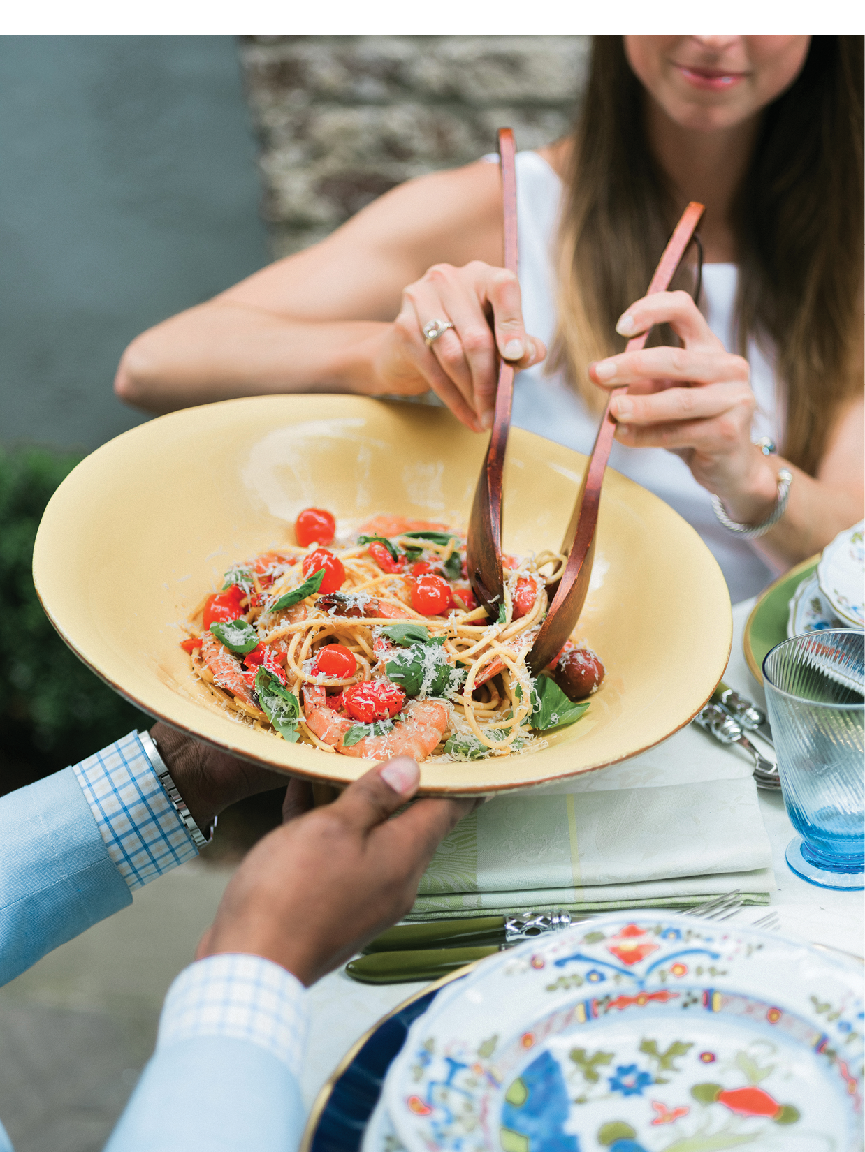 Dean’s Linguine with Shrimp &amp; Basil