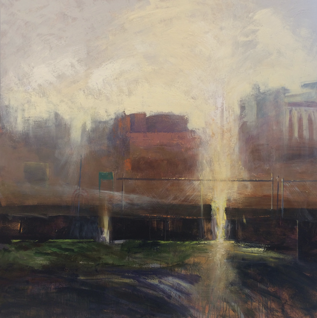 Halation (acrylic on canvas, 60 x 60 inches, 2018)