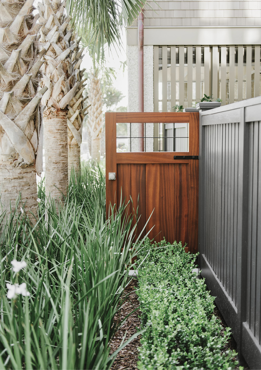 Pretty pockets of lush greenery are scattered around the home