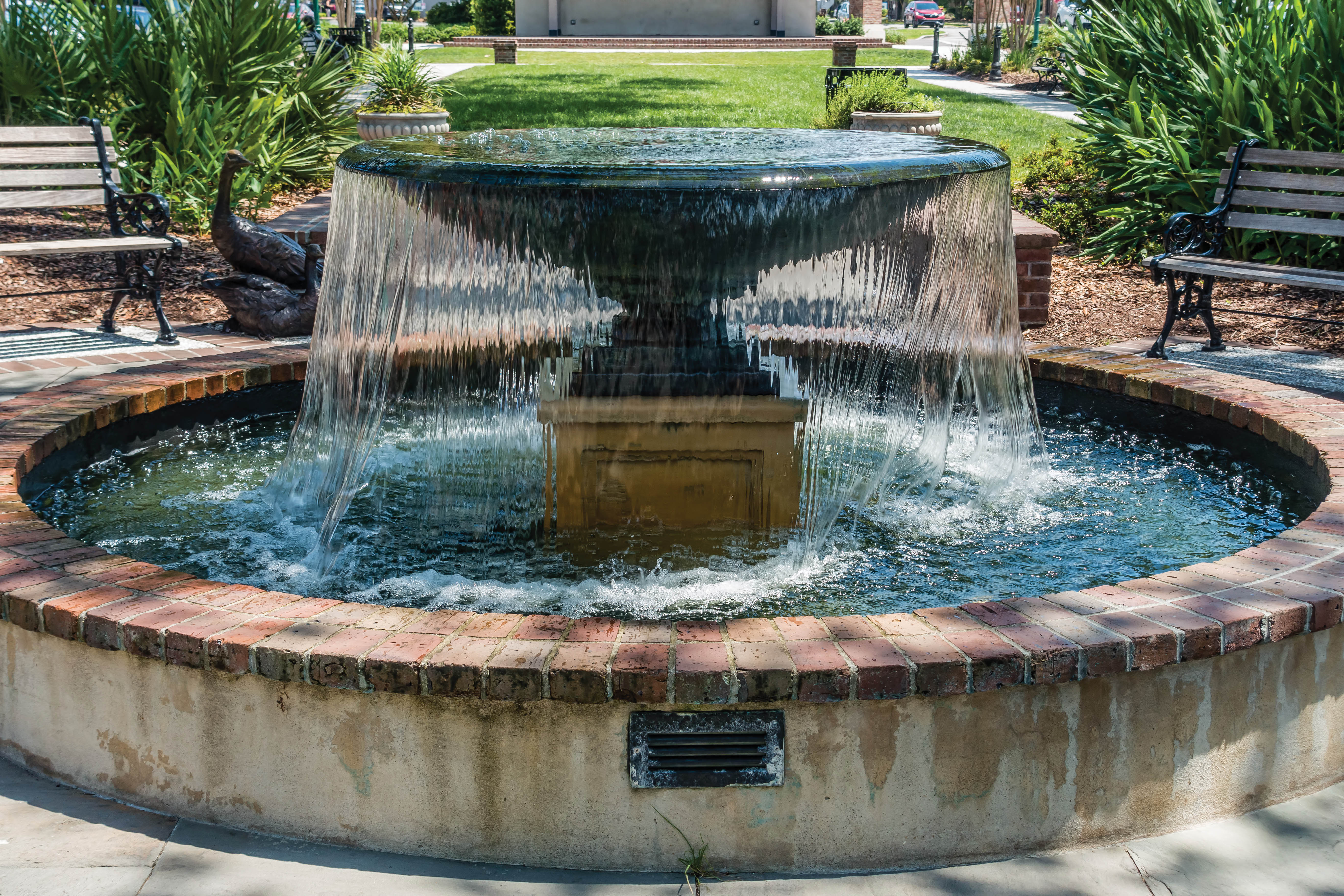 A fountain in Hutchinson Square.