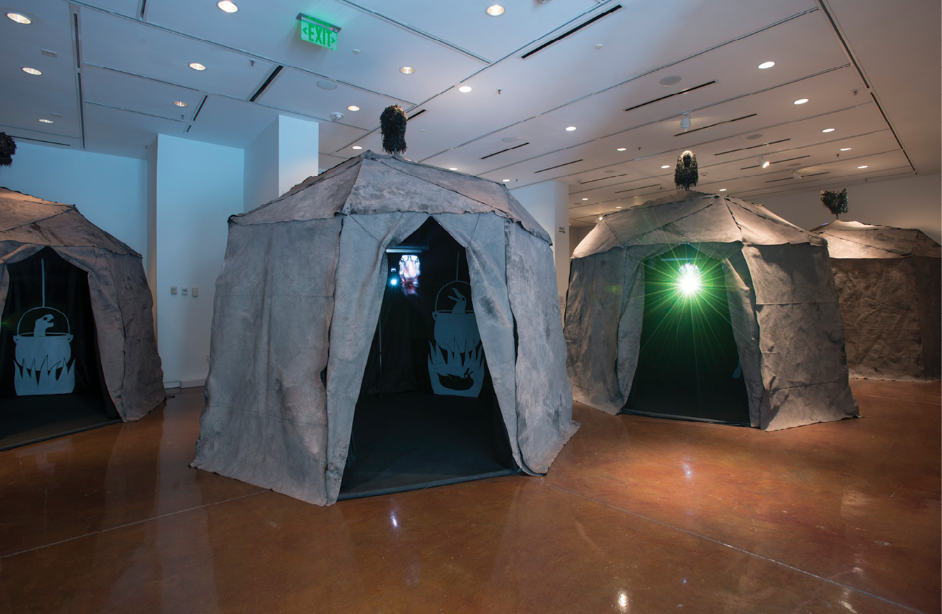 The 2018 immersive exhibition by German artists Böler &amp; Orendt featured a “makeshift transdimensional stopover camp” in which extinct animals offered songs of forgiveness to humans.