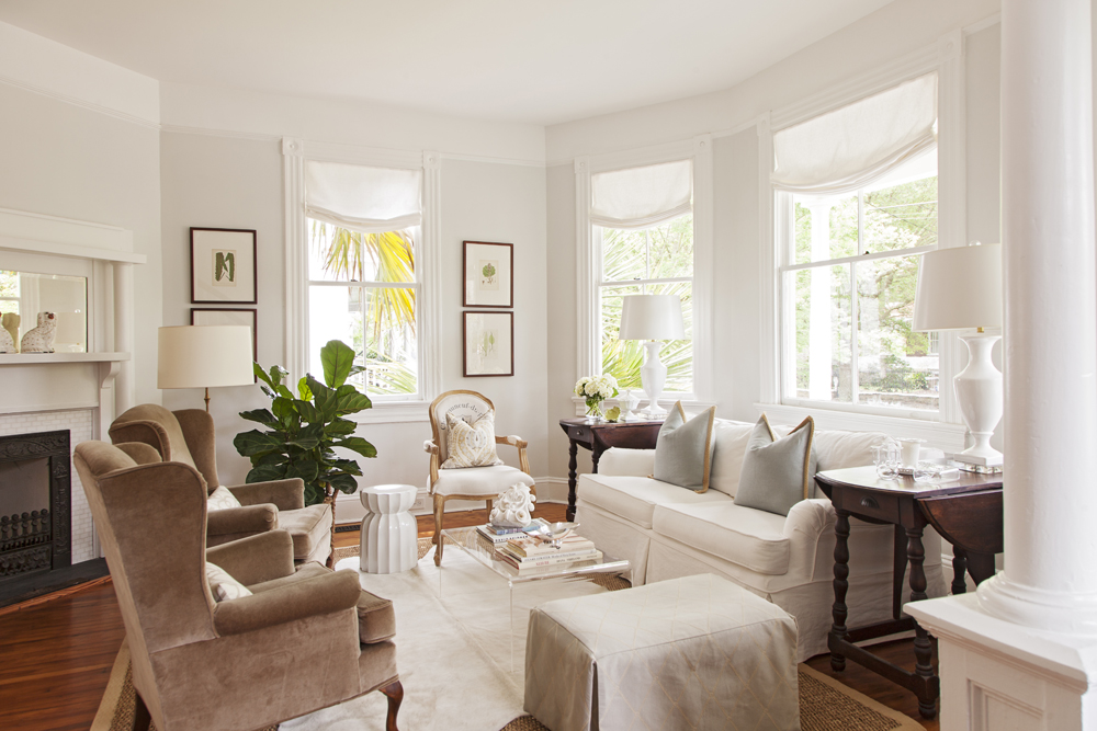 Work It: The formal parlor leads to a home office (next image)