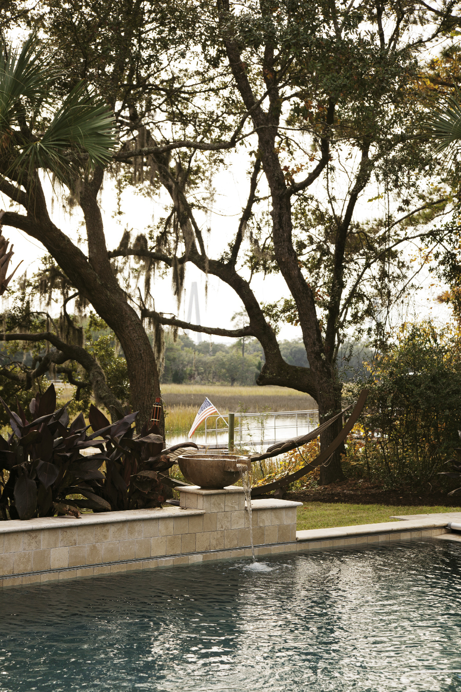 Backyard with marsh view