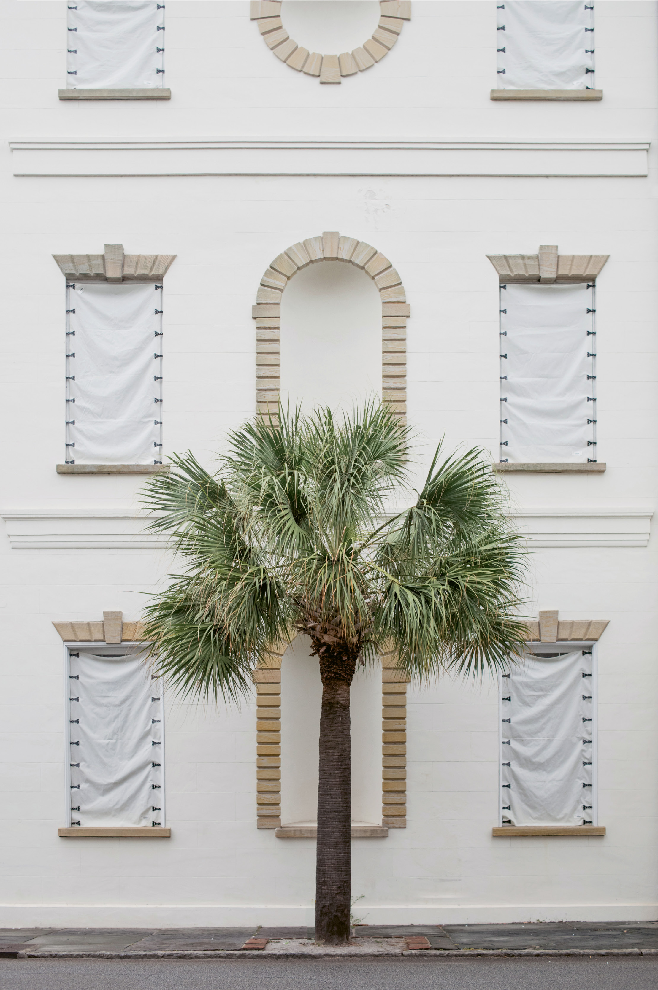 Buttoned-Up by Leigh Webber  {Professional category}  - Charleston City Hall the evening before Hurricane Matthew last October