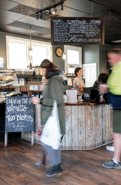 Hot in the City: Students and professionals alike flock to Kudu Coffee for strong java, iced coffee, and latte art.