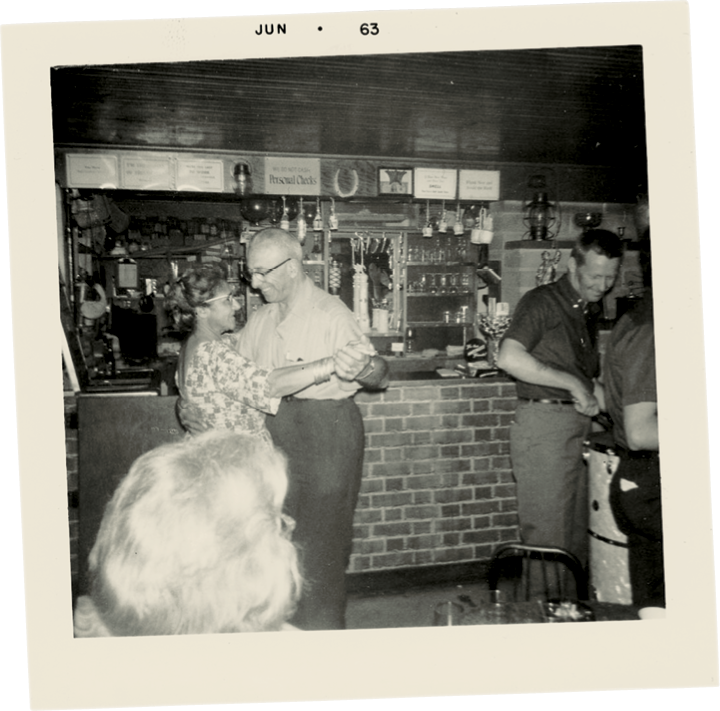 George LaBrasca takes wife Effie for a twirl.