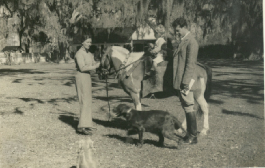 A riding lesson for Landine, March 1935