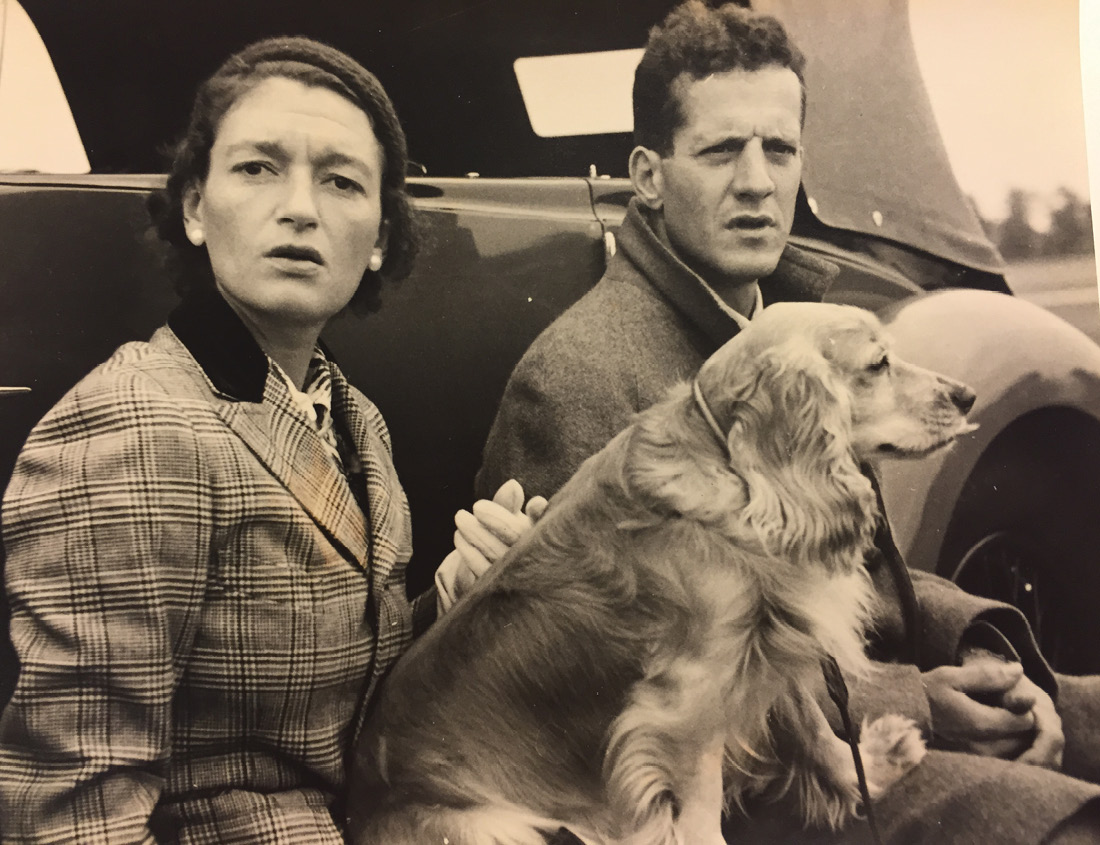 Gertie and Sidney with beloved spaniel Clippy