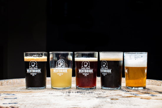 Samples lined up in the tasting room.