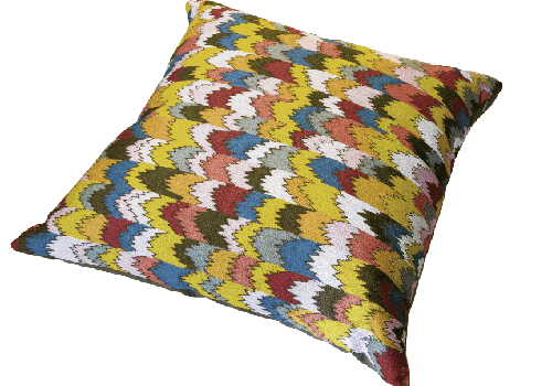 Silk and embroidery pillow