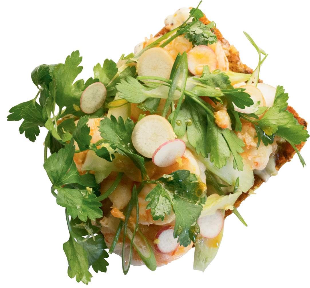 sweetened with a honey drizzle. Hazelnuts give welcome crunch