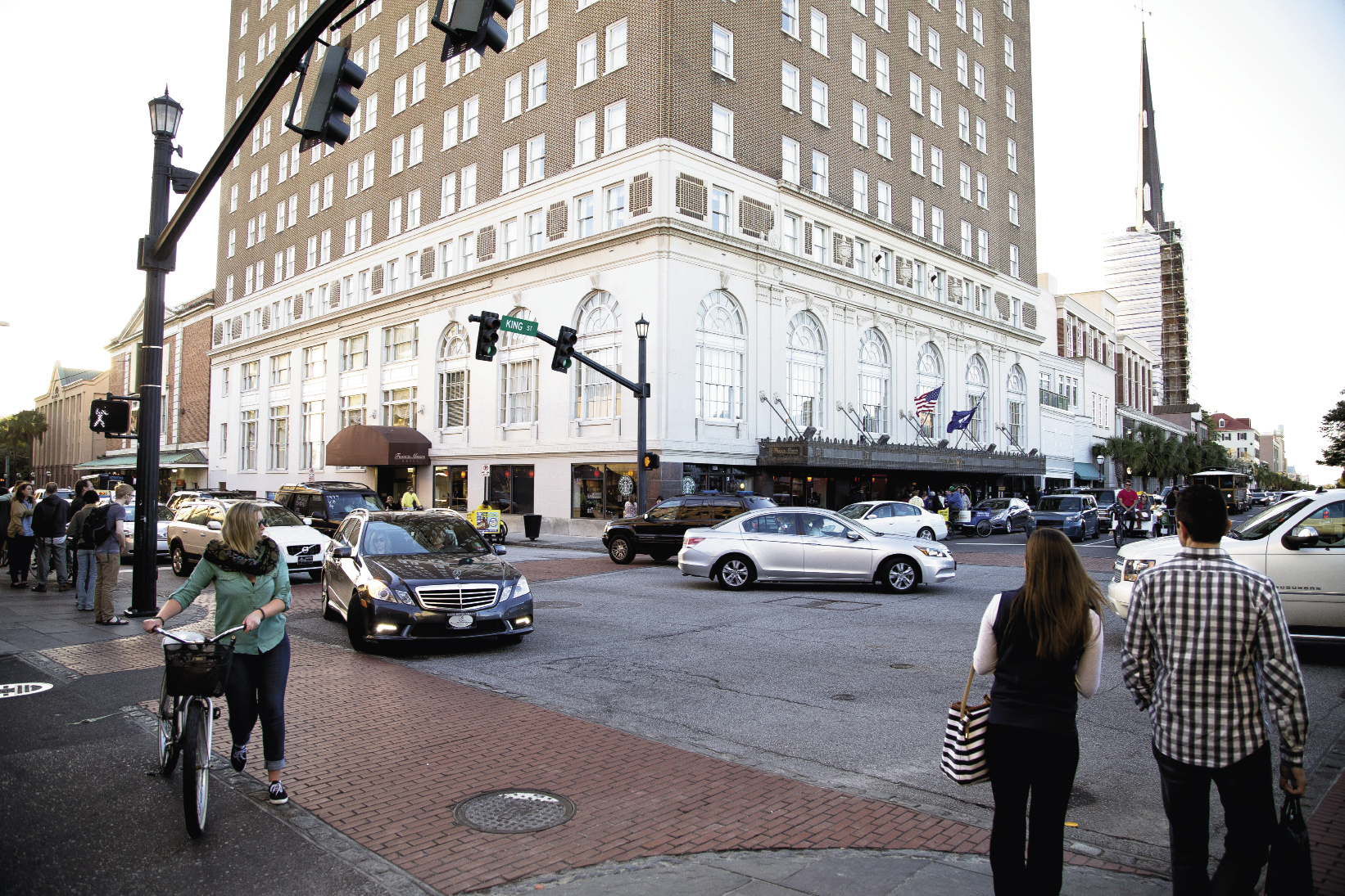 The often congested downtown intersection of King and Calhoun streets