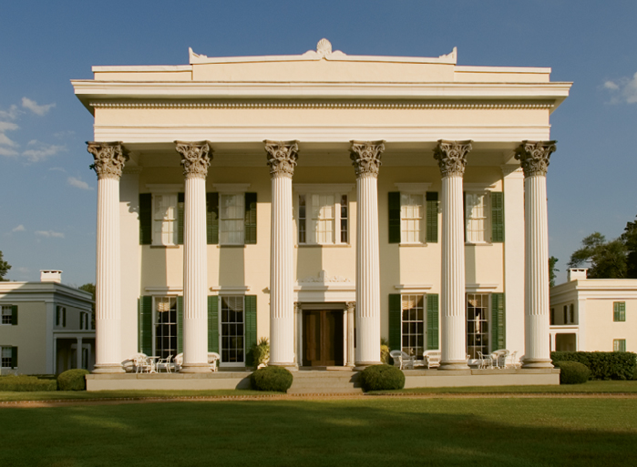 Millford Plantation rises like a mirage from the forested hills north of the Santee River.