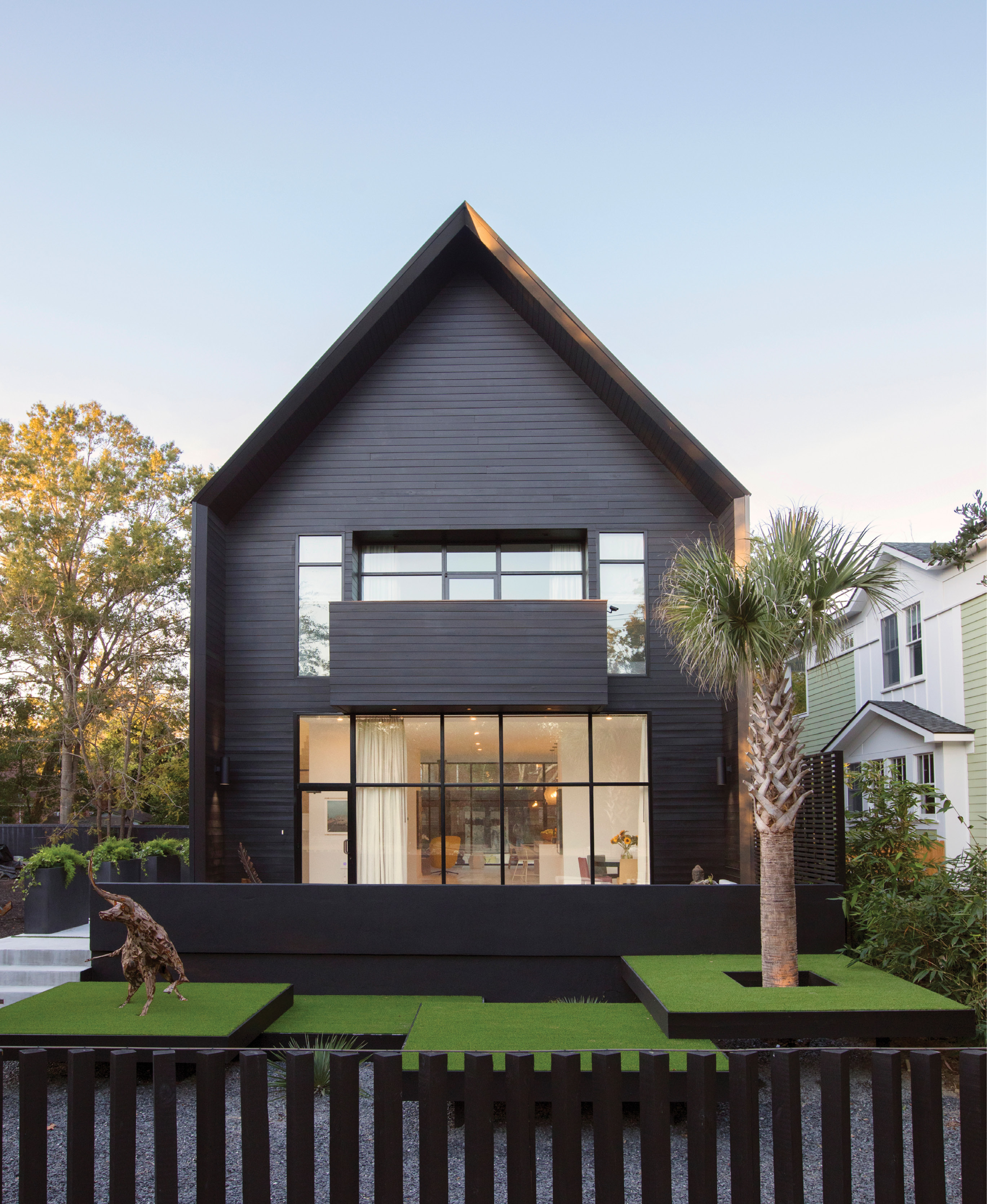The Black House cuts a striking silhouette near Hampton Park.