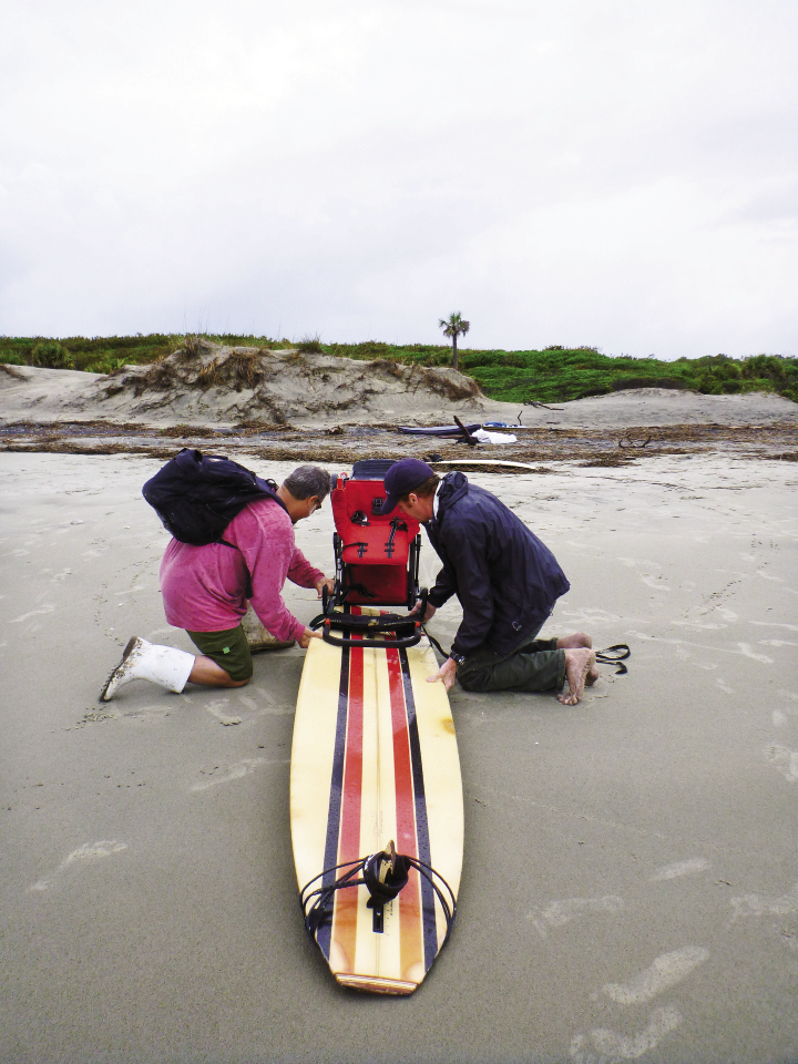 Pete and Chris unload the boards.