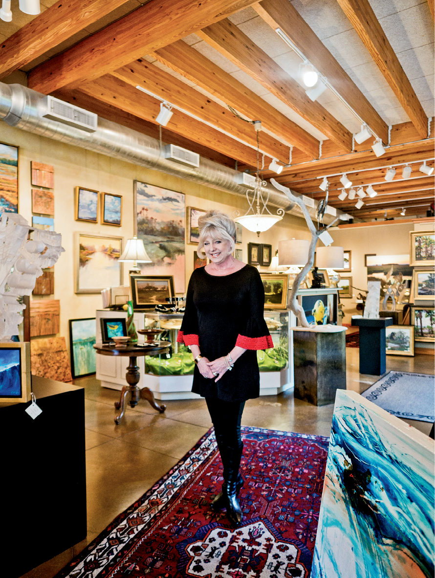 Irene Simons at her I. Pinckney Simons Gallery on Bay Street, where the sea islands’ scenery inspires much of the art