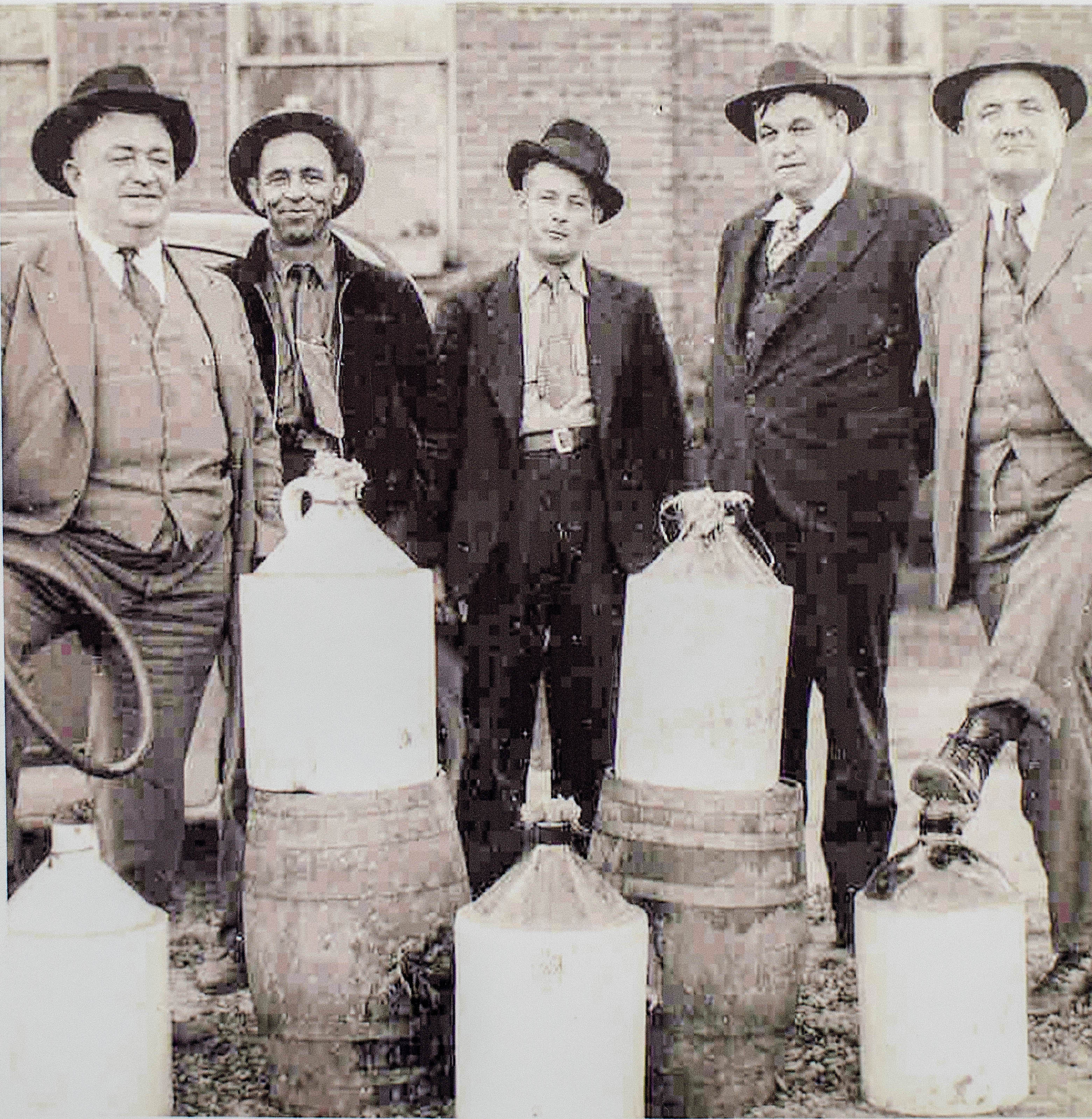 Raids of stills took place throughout the state, with authorities taking possession of the liquor, as shown in this circa-1930s photograph taken in Pickens County.