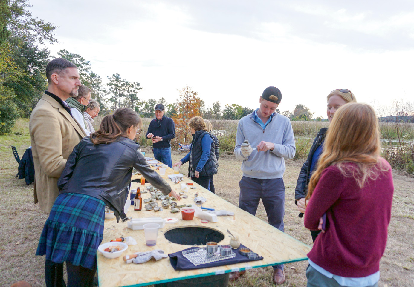  Annual Bull Point Plantation oyster roast in Seabrook, South Carolina.