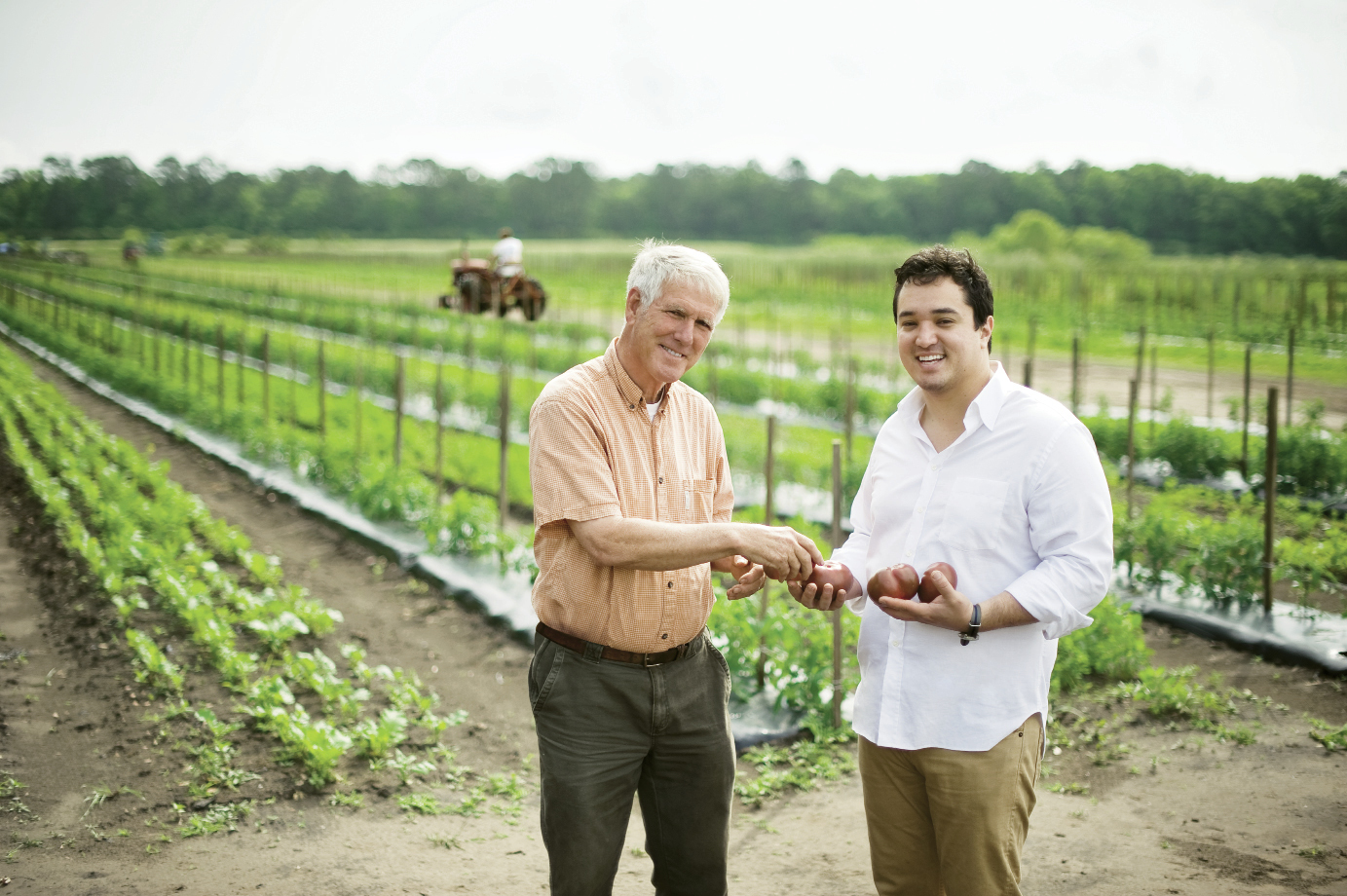 FIG chef Jason Stanhope, right, with farmer Pete Ambrose