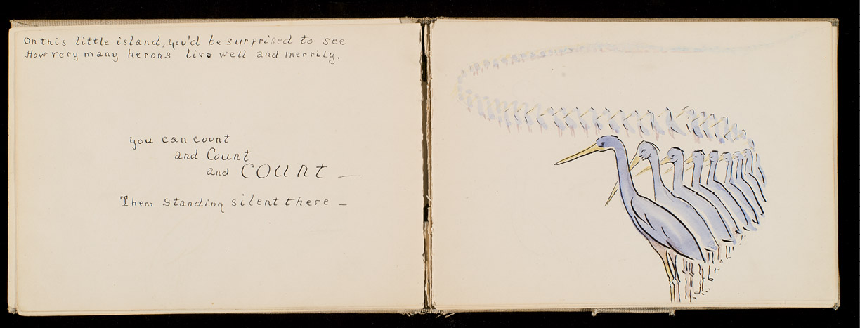 Caroline and Alice beneath her portrait of their father on August 19, 1944