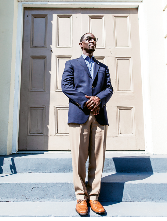 Like Family: Rev. Dr. Kylon Middleton was like a brother to Clementa Pinckney. The two grew up going to AME youth leadership events, both graduated from the same divinity school, and both were ordained in the AME church. Shortly after Pinckney’s death, Middleton was called to pastor Mount Zion AME Church on Glebe Street, the daughter church to Mother Emanuel, where he now works to further the social justice issues so important to his friend, brother, and colleague. Photograph by Gately Williams