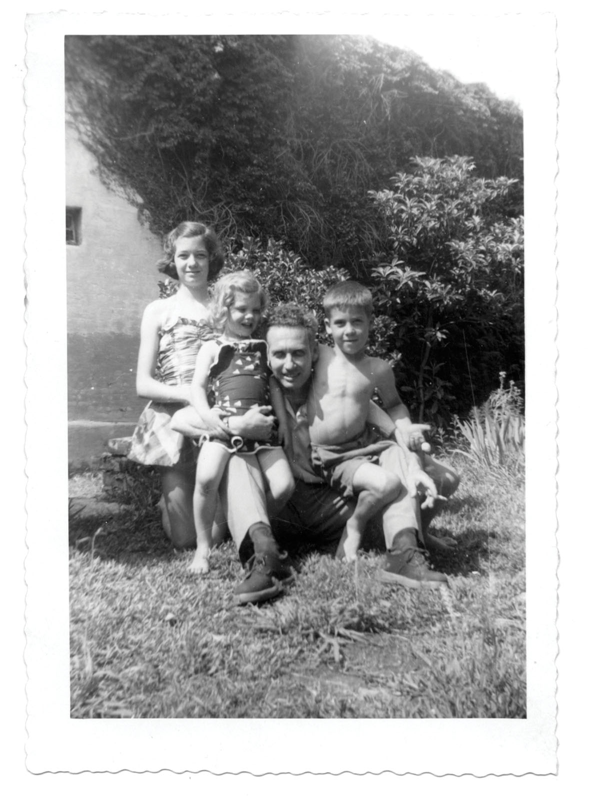 Halsey with (from left) Paige, Louise, and David, circa 1953