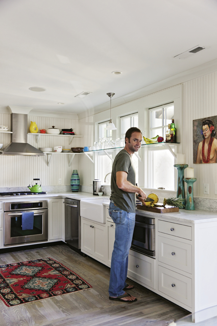 Fresh take: Colin Regan’s interior renovation includes addition of a built-in window seat (left)