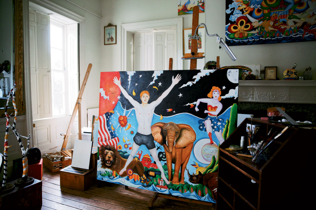 Smaller pieces and journal drawings often end up being transposed to larger pieces