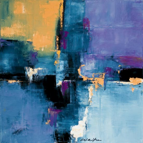 Indigo Echoes, 2012, 24&quot; x 24&quot;, oil on canvas