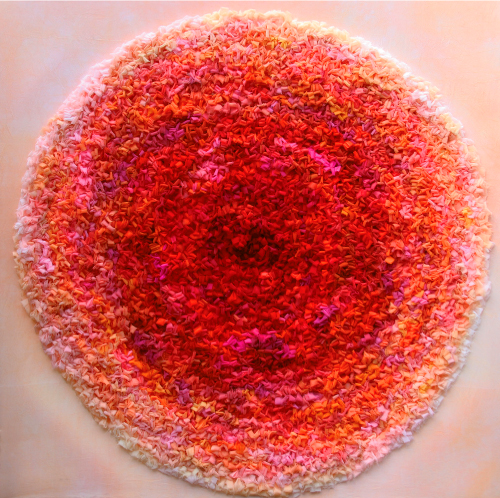 Love’s a Feeling, 2011, 38&quot; x 38&quot;, hand-dyed silk