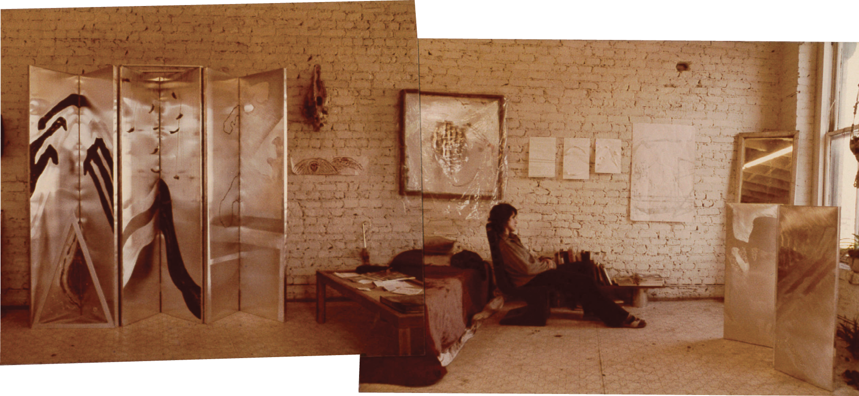 Early Work: In addition to painting, Fantuzzo was working in metals—such as the assemblages on display in her Cumberland Street studio—when she arrived in Charleston in the 1970s.