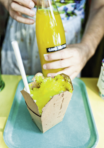 Lasch uses fresh fruit whenever possible and blends it with her homemade simple syrup