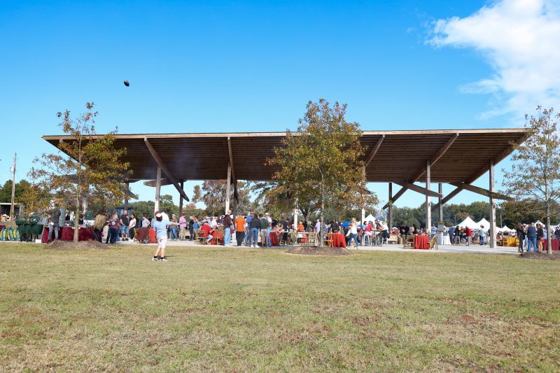 A view of the pavilion at The Bend