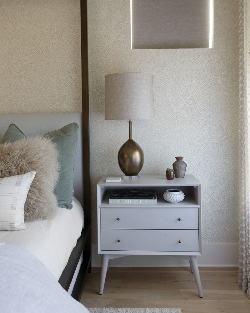 Finishing touches, such as the lamp by Arteriors...