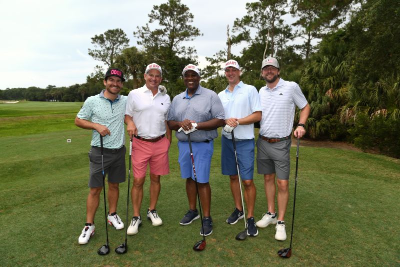 Cline Beam, Brian Crowder, Curt Menefee, Alfred Dawson, and Will Culp teed up on Kiawah Island Club’s picturesque River Course.