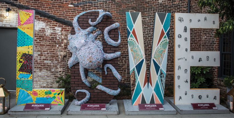 Guests were greeted by larger-than-life letters spelling out “LOCAL LOVE”  that were displayed at various locations to celebrate LLF’s anniversary.