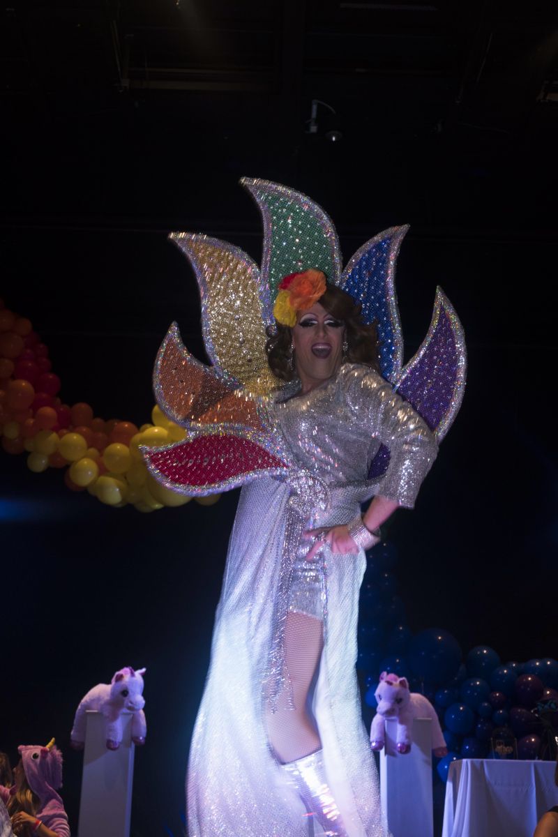 Emcee Patti O’Furniture commands the stage