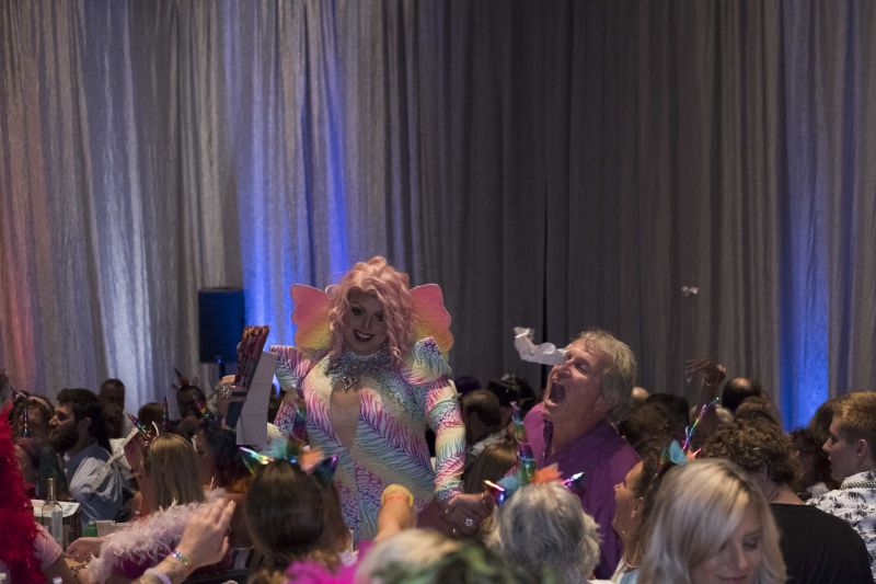 Things get a bit rowdy in the crowd.