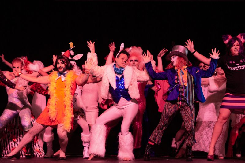 The Divine Divas performed a dance number during intermission.