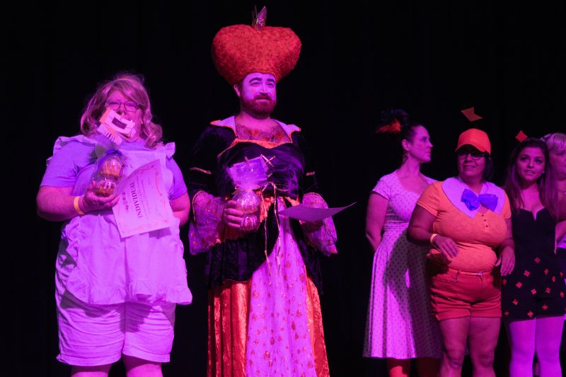 After strutting down the runway, audience members were congratulated on their costumes.