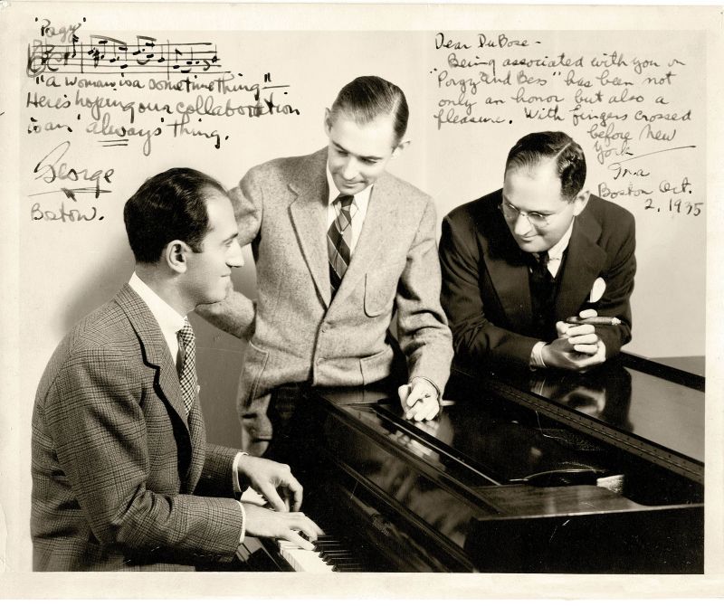 Classic Collaboration: DuBose Heyward (center) with George (left) and Ira Gershwin in October 1935.