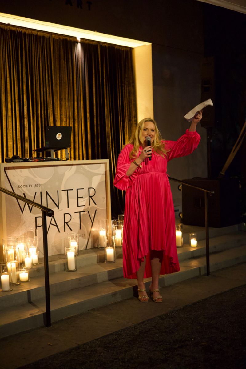 Society 1858 committee member Russell Powell thanks the Winter Party sponsors.