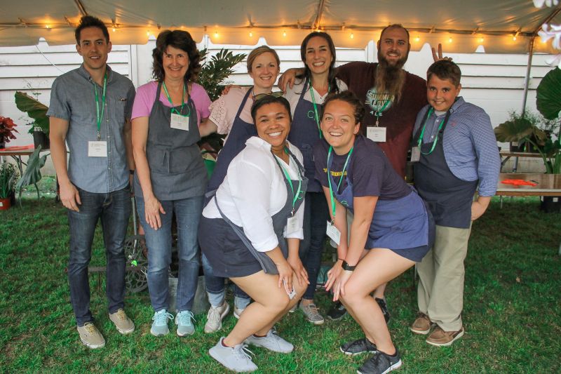 Volunteers Austin Bren, Kathy Brooks, Colleen Carter, Jaime Cannon, Alex Mims, Nash King, Kacie Staples, and Kelly McGinty