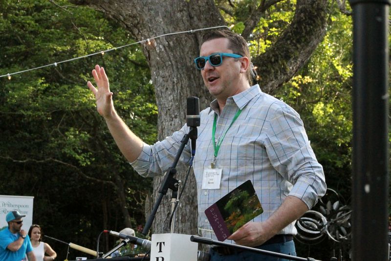 Executive director Kyle Barnett addresses the crowd.