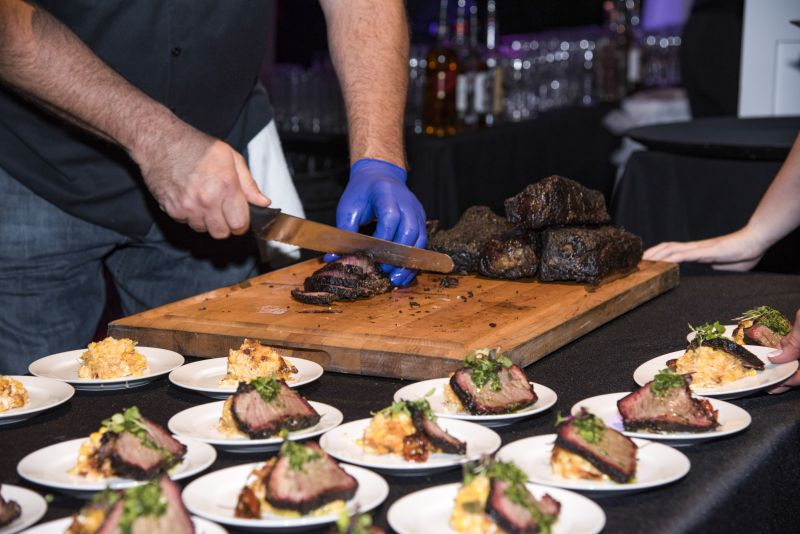Cru Cafe plated a four-cheese macaroni topped with Rioja braised short ribs and tobacco onions.