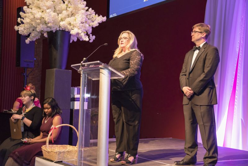 Event co-chairs Dr. Allison Dillon and George Bullwinkel took a moment to speak on their involvement with March of Dimes.